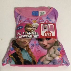 Disney Frozen girls 2 piece flannel sleepwear set size 6/6X